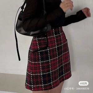 Snidel Women's Roving Checks skirt pants